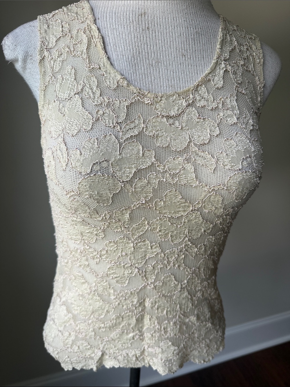 henri bendel Sleeveless Lace Shell Top - Ivory Lace